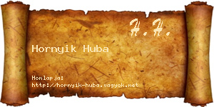 Hornyik Huba névjegykártya